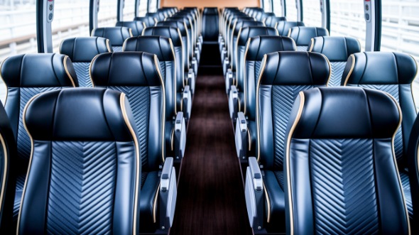 kent 56 passenger charter bus inside