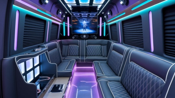 sprinter limo rental interior kent